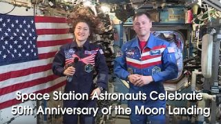 NASA Astronauts Celebrate the 50th Anniversary of the Moon Landing On Board the Space Station