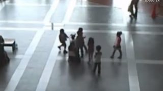 Robot Tries to Escape from Children’s Attack