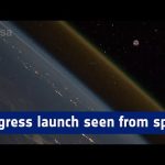 Progress launch timelapse seen from space