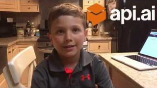 Scoot (age 7) builds a Conversational Chatbot using API.AI