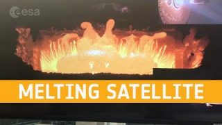 Melting a piece of a satellite