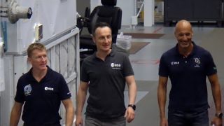 ESA astronauts training in Houston