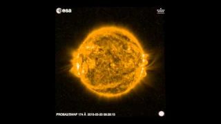 Europe’s solar eclipse seen from Proba-2
