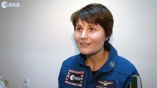 Interview with Samantha after landing