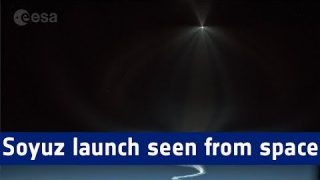 Soyuz spacecraft launch timelapse seen from space