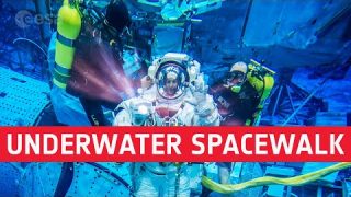 Underwater spacewalk training with Thomas Pesquet