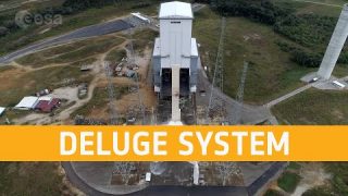 Ariane 6 launch pad water deluge system test