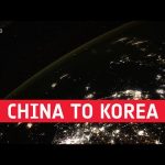 China to Korea at night timelapse