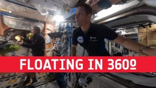 Floating through the Space Station in 360