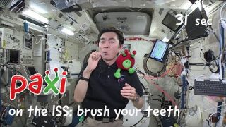 Paxi on the ISS: How to brush your teeth in space!