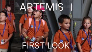 NASA Leaders Surprise Students With First Look at Artemis Rocket and Orion Spacecraft