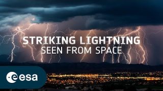 Striking lightning from 36 000 km away