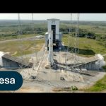 Hot-fire test of Ariane 6 core stage on launch pad