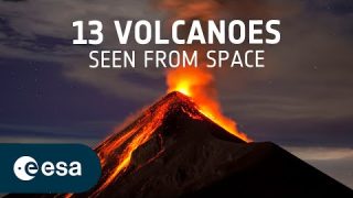 13 volcanoes seen from space
