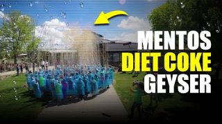 Mentos + Diet Coke Geyser – Giant Soda Eruption !!!