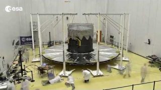 Gaia sunshield deployment time-lapse sequence